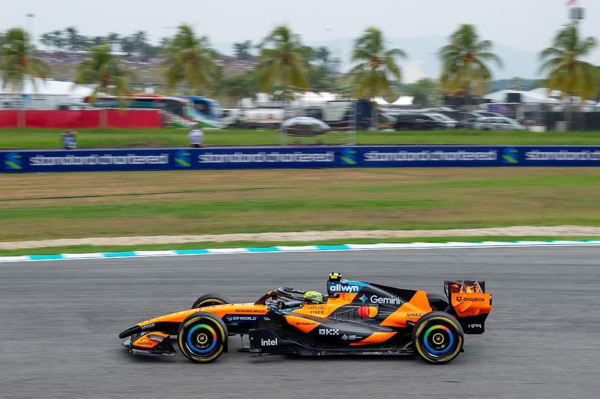 Lando Norris frustrado por un problema en el motor que le costó en la clasificación de Sepang